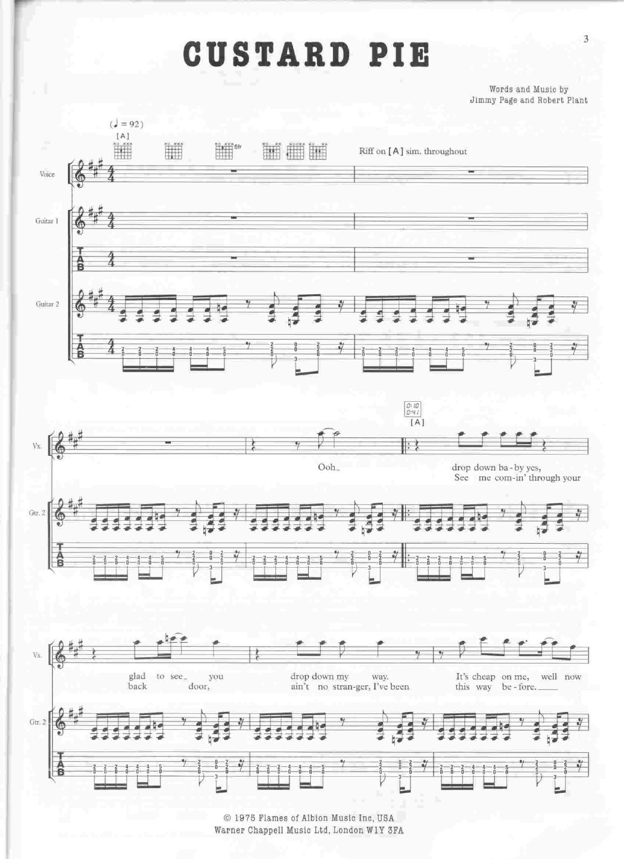 Physical Graffiti. Complete Scores by Led Zeppelin