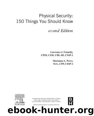 Physical Security 150 Things You Should Know by Unknown