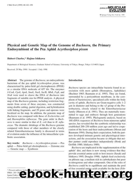 Physical and Genetic Map of the Genome of Buchnera, the Primary Endosymbiont of the Pea Aphid Acyrthosiphon pisum by Charles H. et al