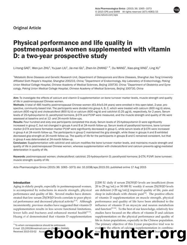 Physical performance and life quality in postmenopausal women supplemented with vitamin D: a two-year prospective study by unknow