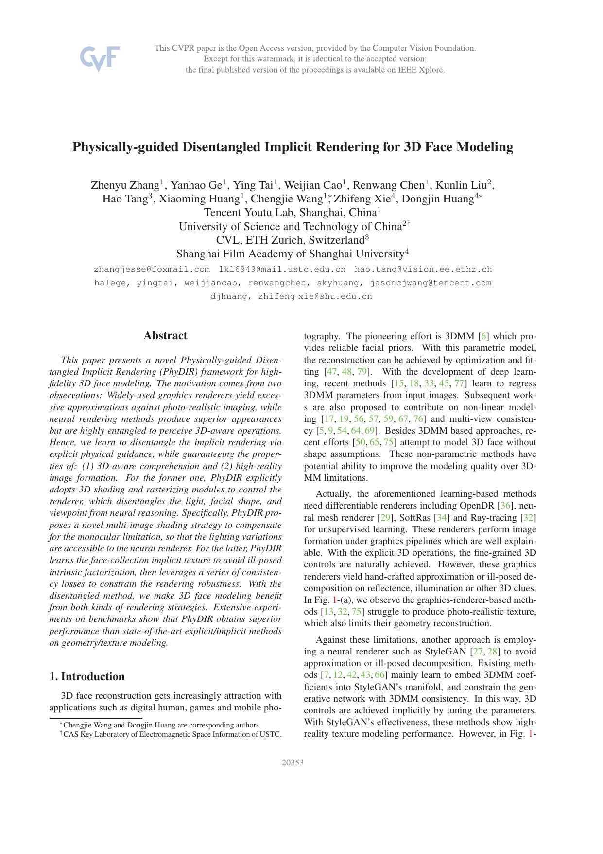 Physically-Guided Disentangled Implicit Rendering for 3D Face Modeling by unknow