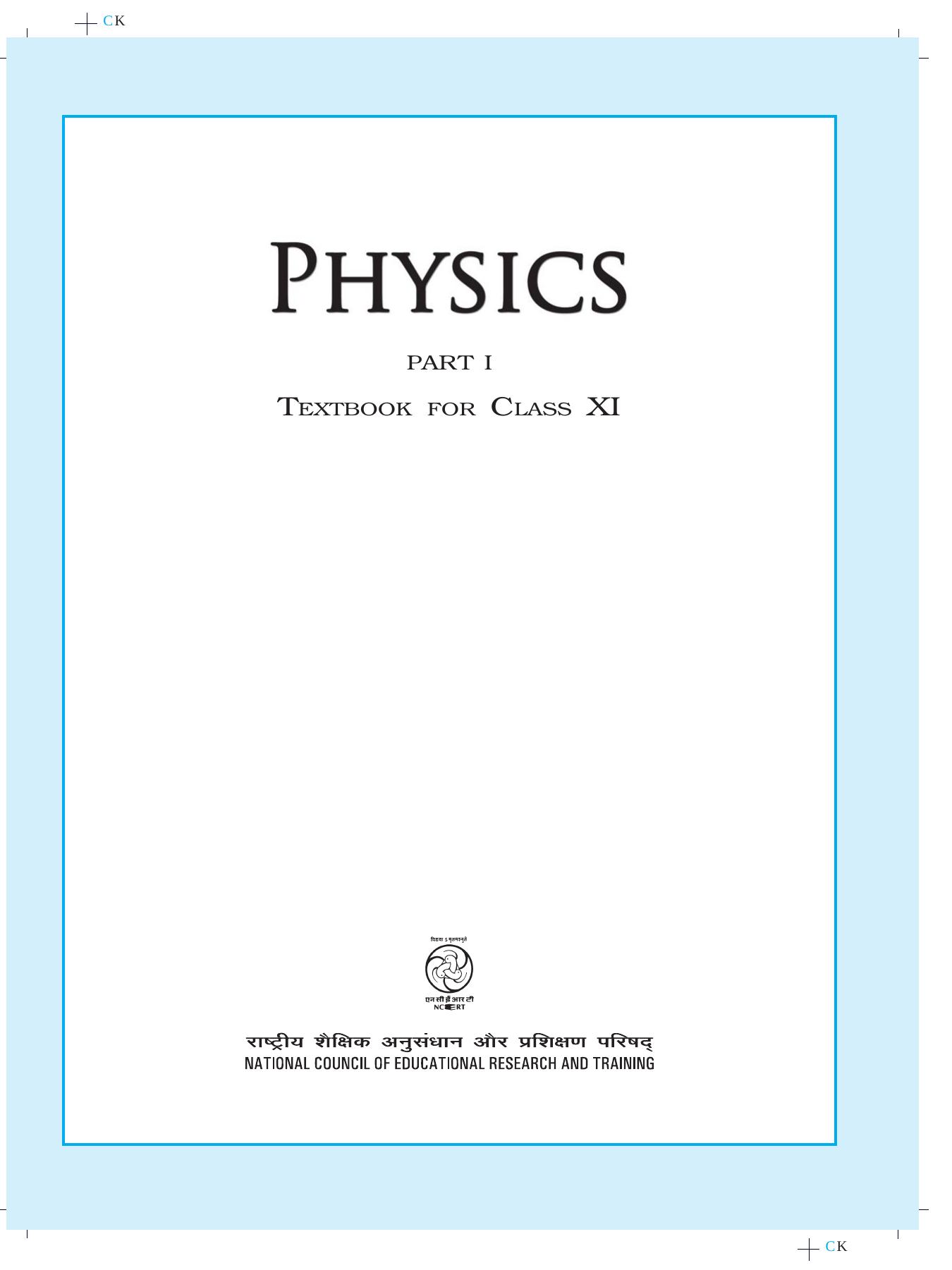 Physics Textbook Part - 1 for Class - 11 - 11086 by Unknow