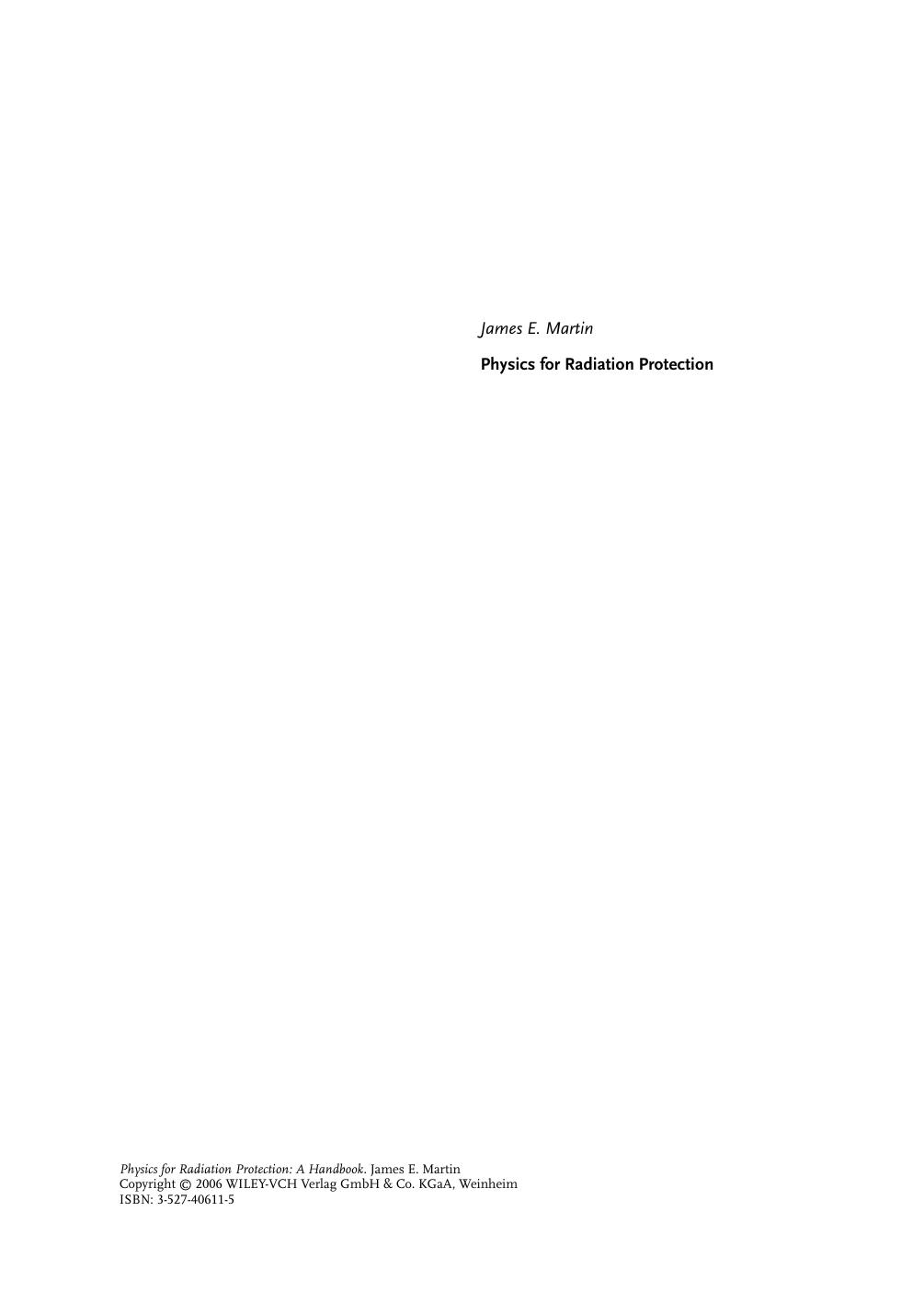 Physics for Radiation Protection: A Handbook, Second Edition by James E. Martin(auth.)