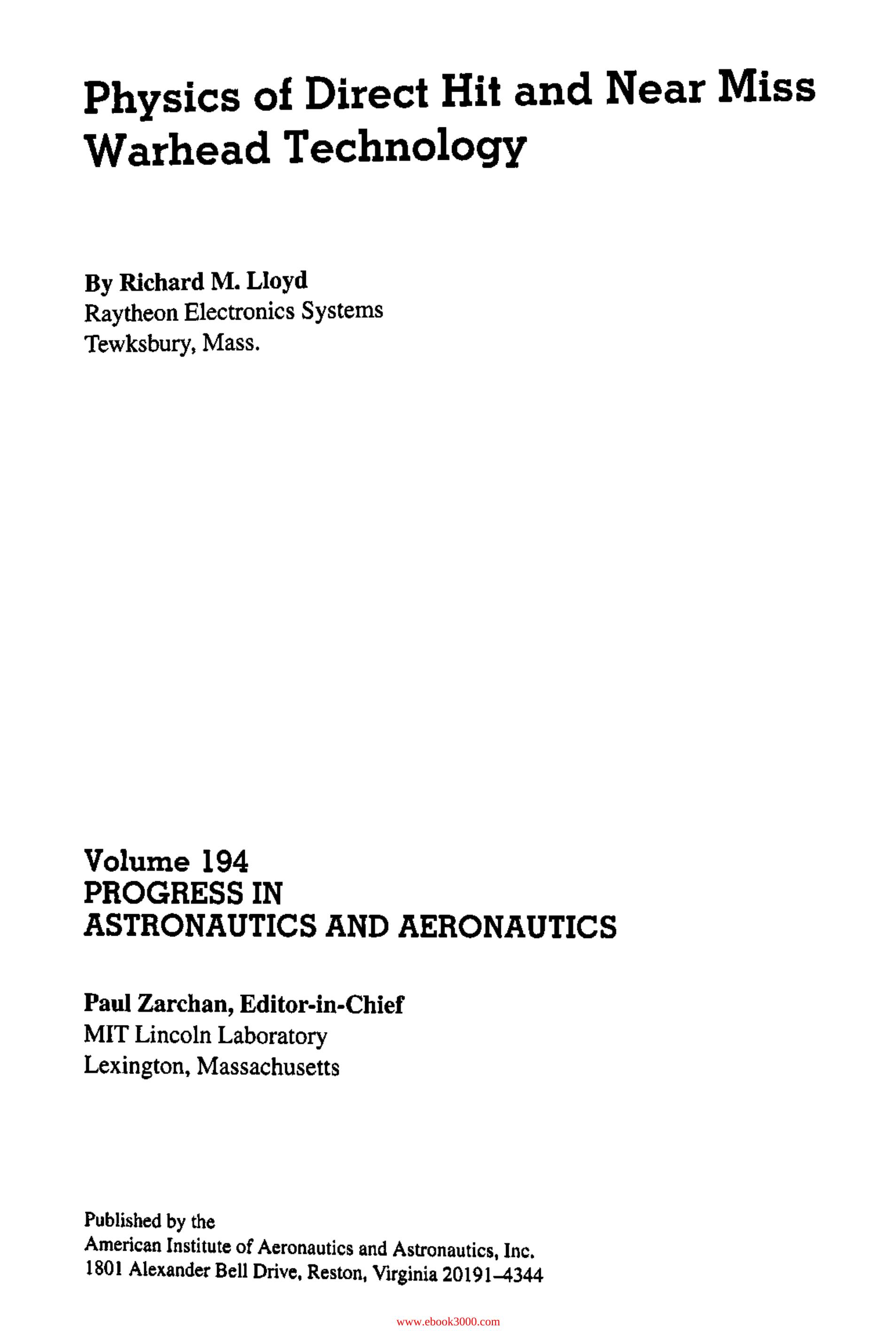 Physics of Direct Hit and Near Miss Warhead Technology by Unknow
