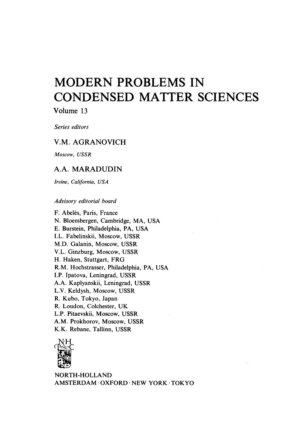 Physics of Radiation Effects in Crystals by R.A. JOHNSON and A.N. ORLOV (Eds.)