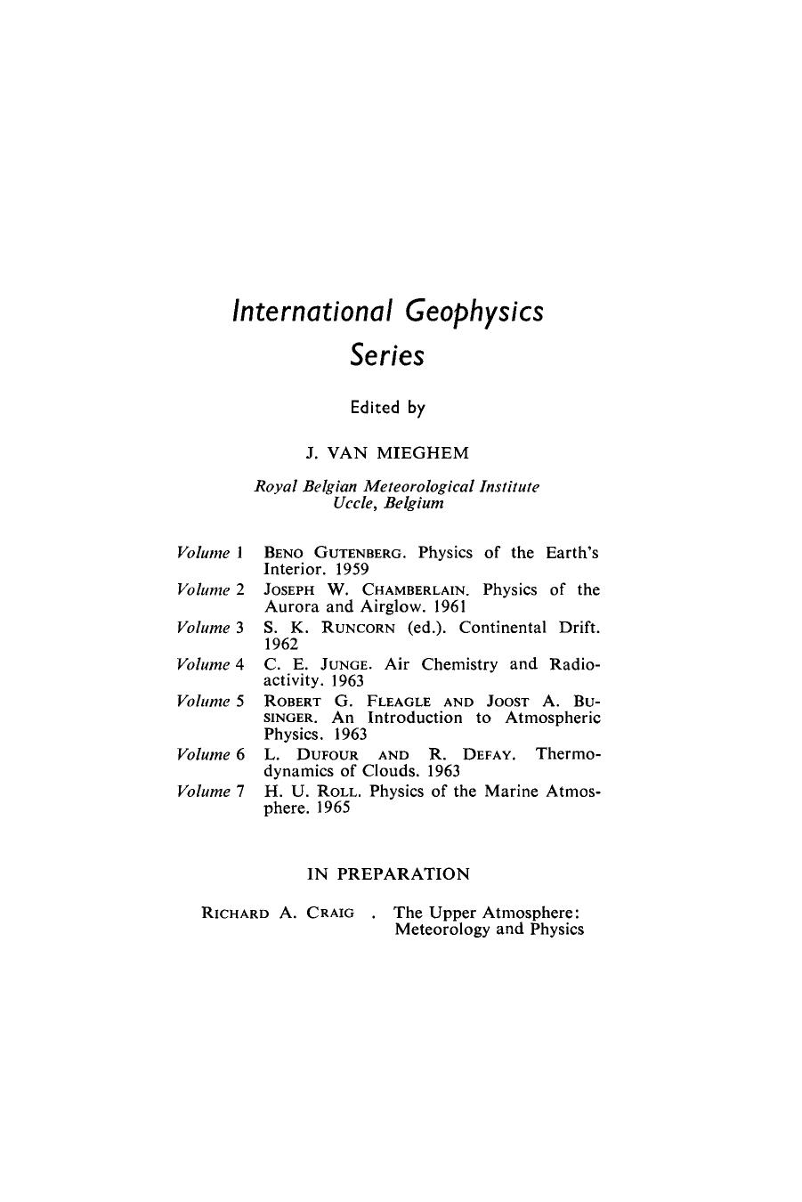 Physics of the Marine Atmosphere by Hans U. Roll