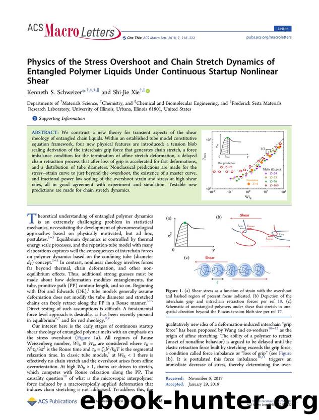 Physics of the Stress Overshoot and Chain Stretch Dynamics of Entangled Polymer Liquids Under Continuous Startup Nonlinear Shear by Kenneth S. Schweizer & Shi-Jie Xie