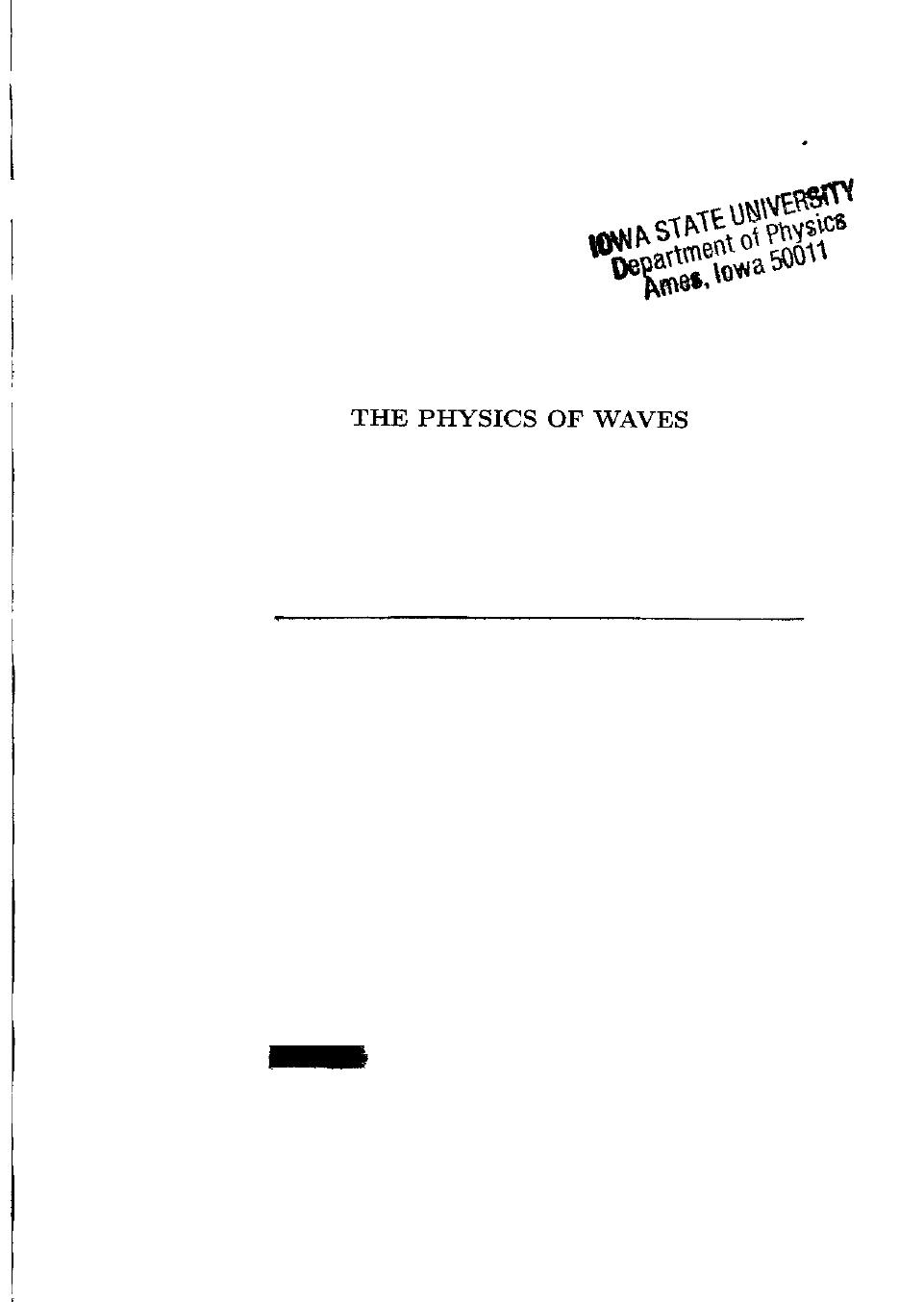 Physics of waves by Georgi H