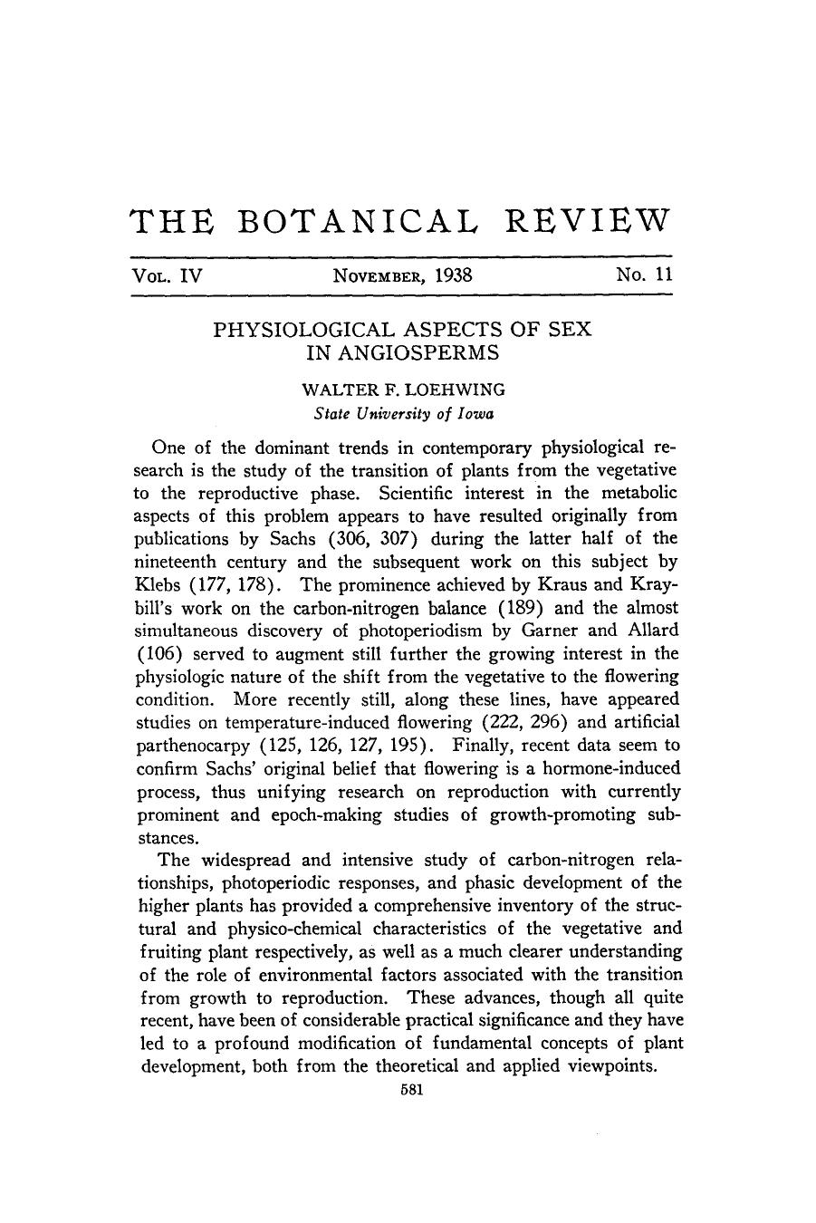 Physiological aspects of sex in angiosperms by Unknown