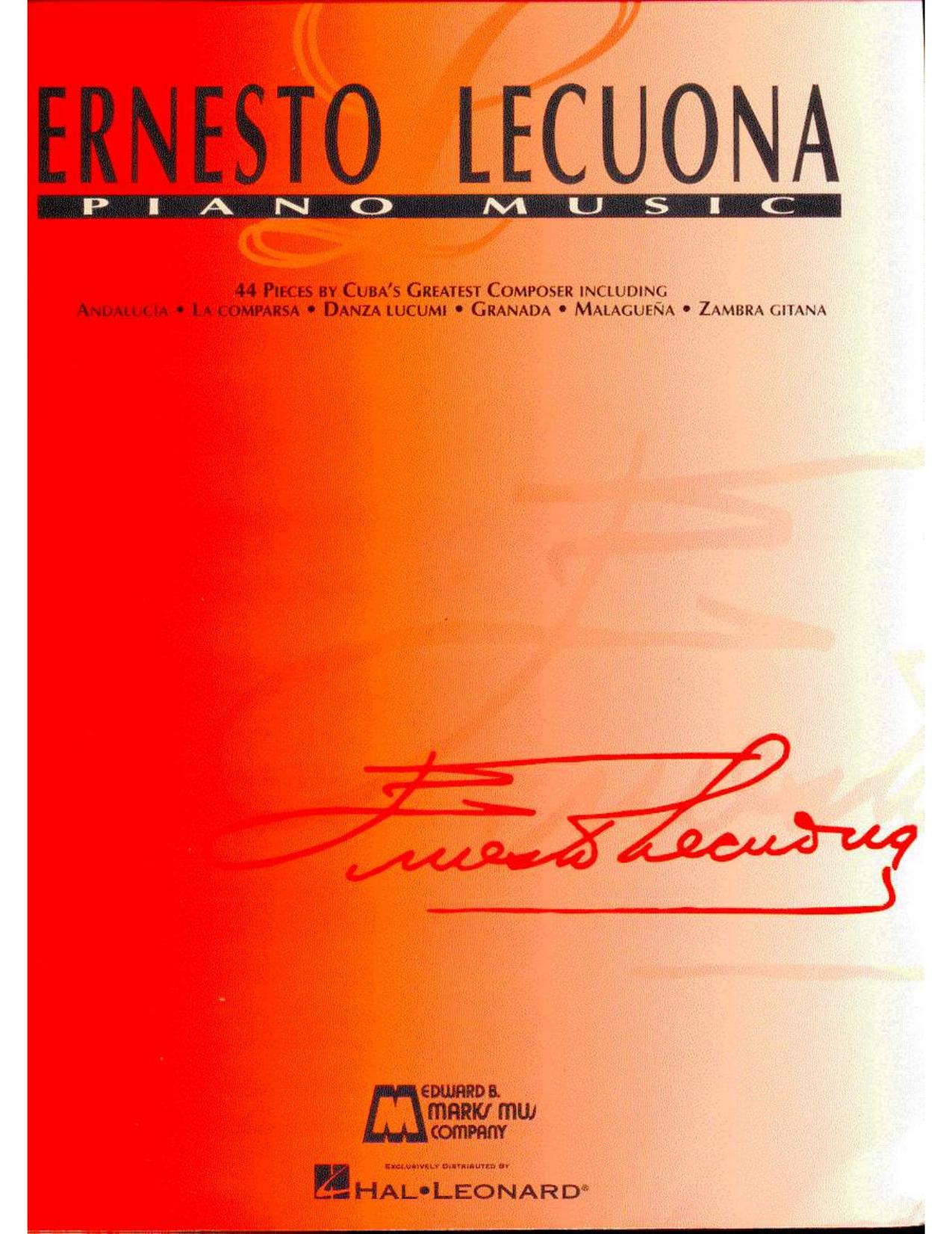Piano music by Lecuona Ernesto