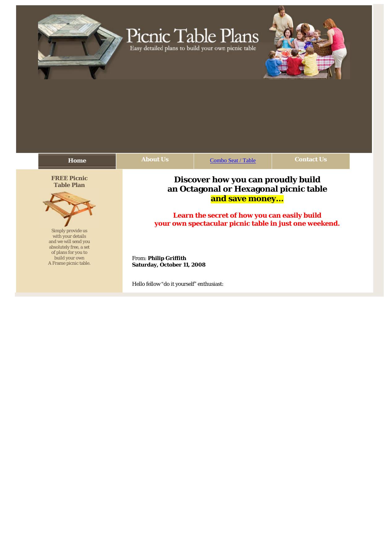 Picnic Table Plans. by Best of Kuszter's Collection