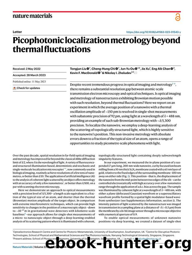 Picophotonic localization metrology beyond thermal fluctuations by unknow