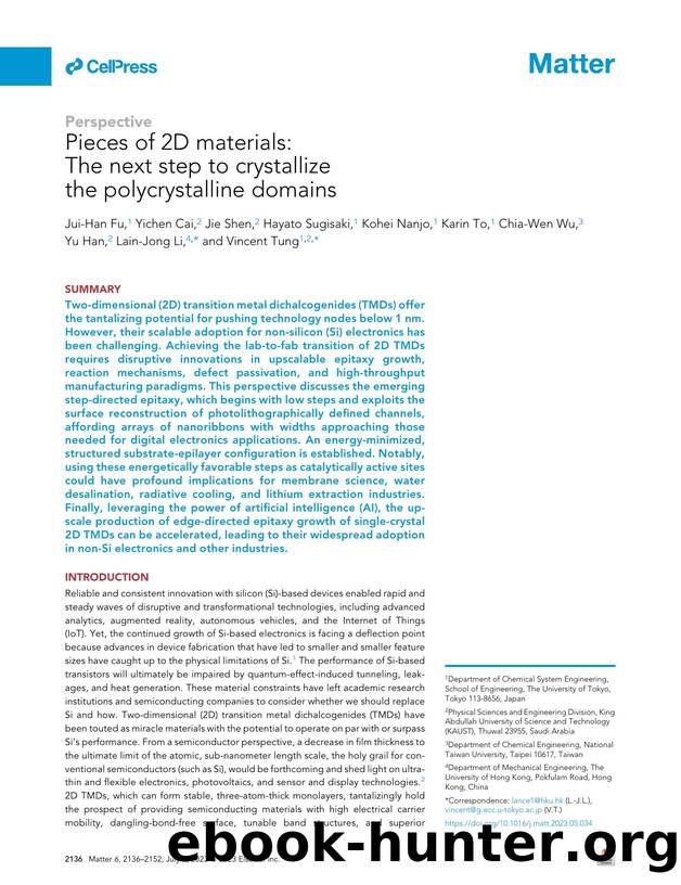 Pieces of 2D materials: The next step to crystallize the polycrystalline domains by unknow