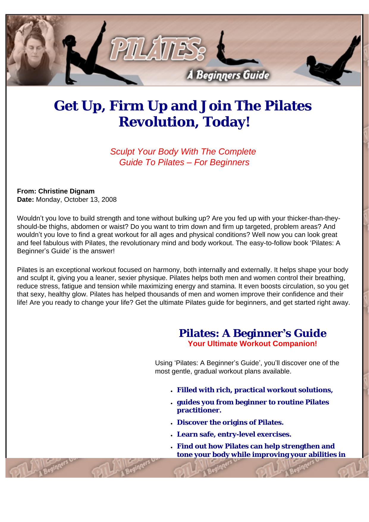 Pilates - A Beginners Guide (w- Audio. by Best of Kuszter's Collection