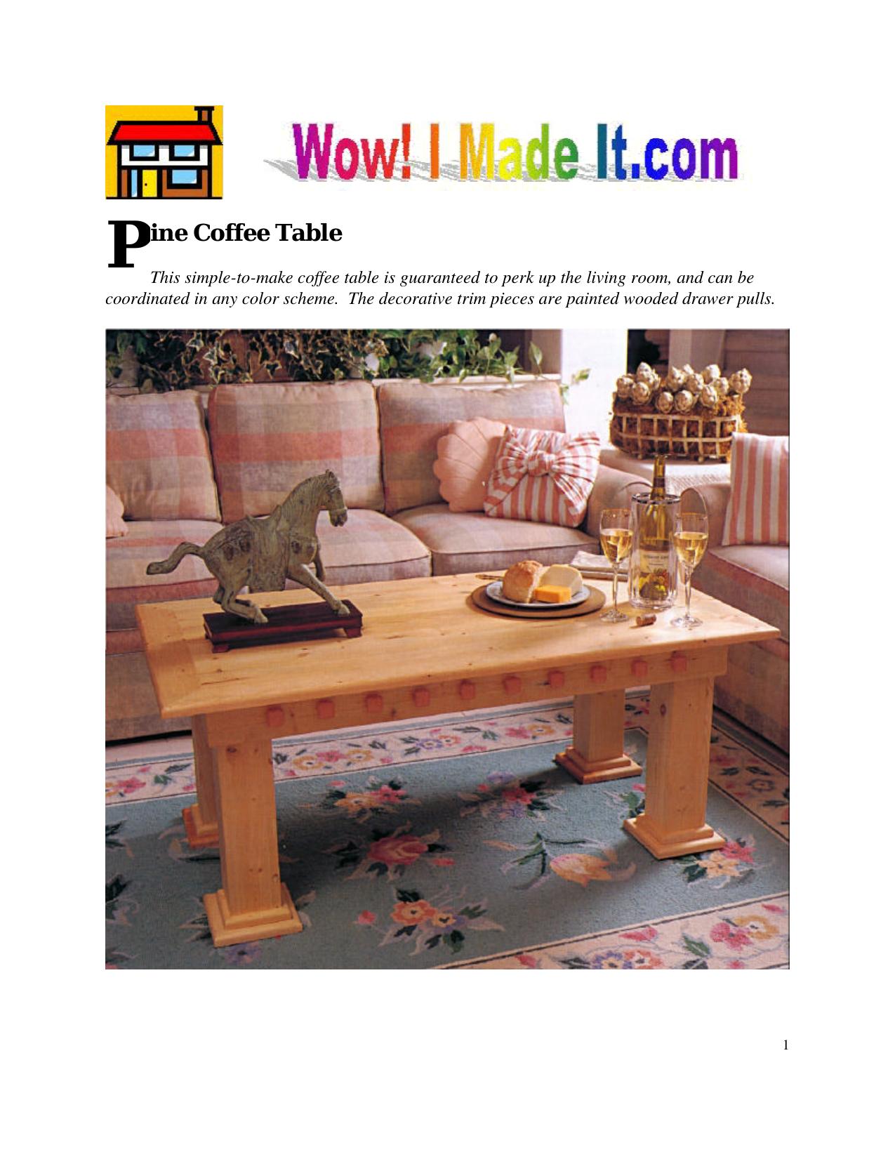 Pine Coffee Table by Pine Coffee Table