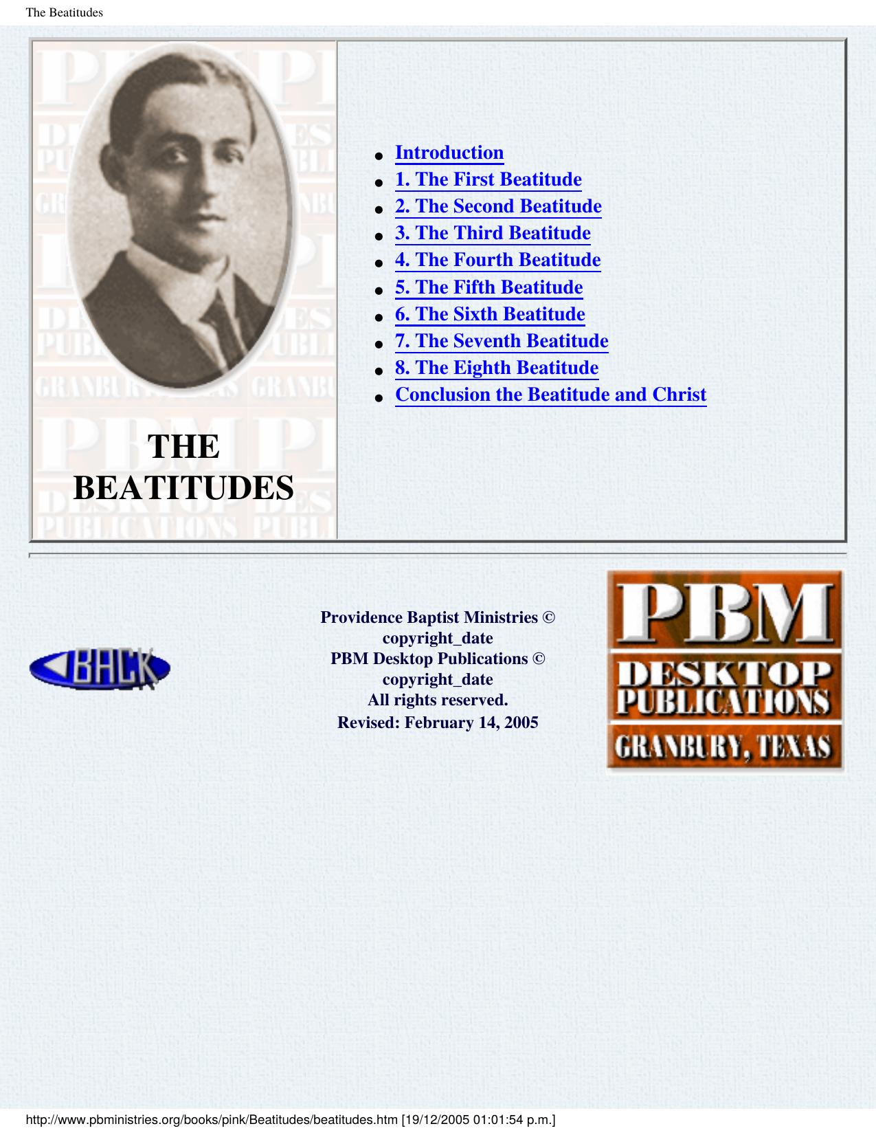 Pink - The Beatitudes by Arthur Pink