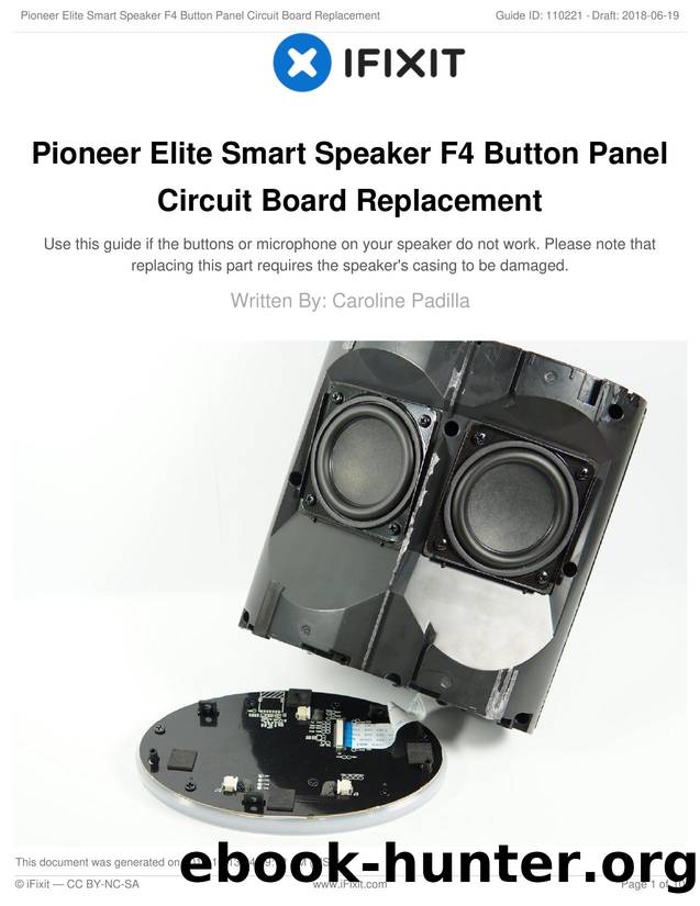 Pioneer Elite Smart Speaker F4 Button Panel Circuit Board Replacement by Unknown