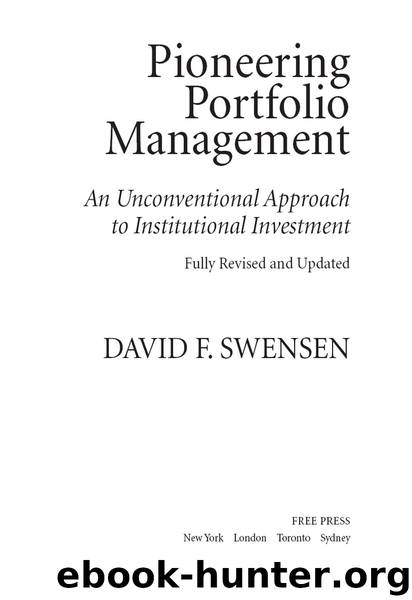 Pioneering Portfolio Management by David F. Swensen - free ebooks download