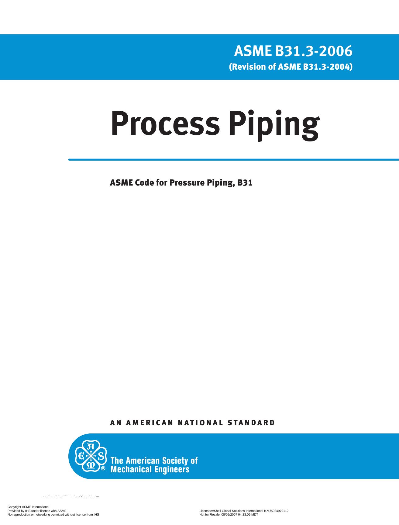 Piping Handbook by The American Society Of Mechanical Engineers