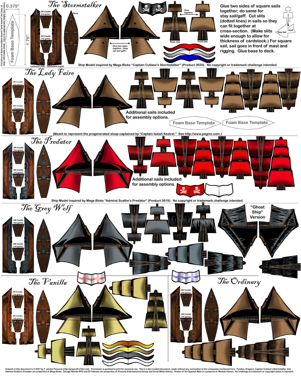 Pirates of the Spanish Main Ship Models Sloops by Unknown