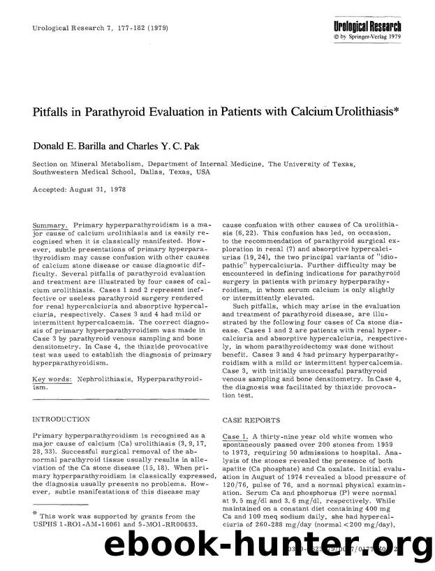 Pitfalls in parathyroid evaluation in patients with calcium urolithiasis by Unknown