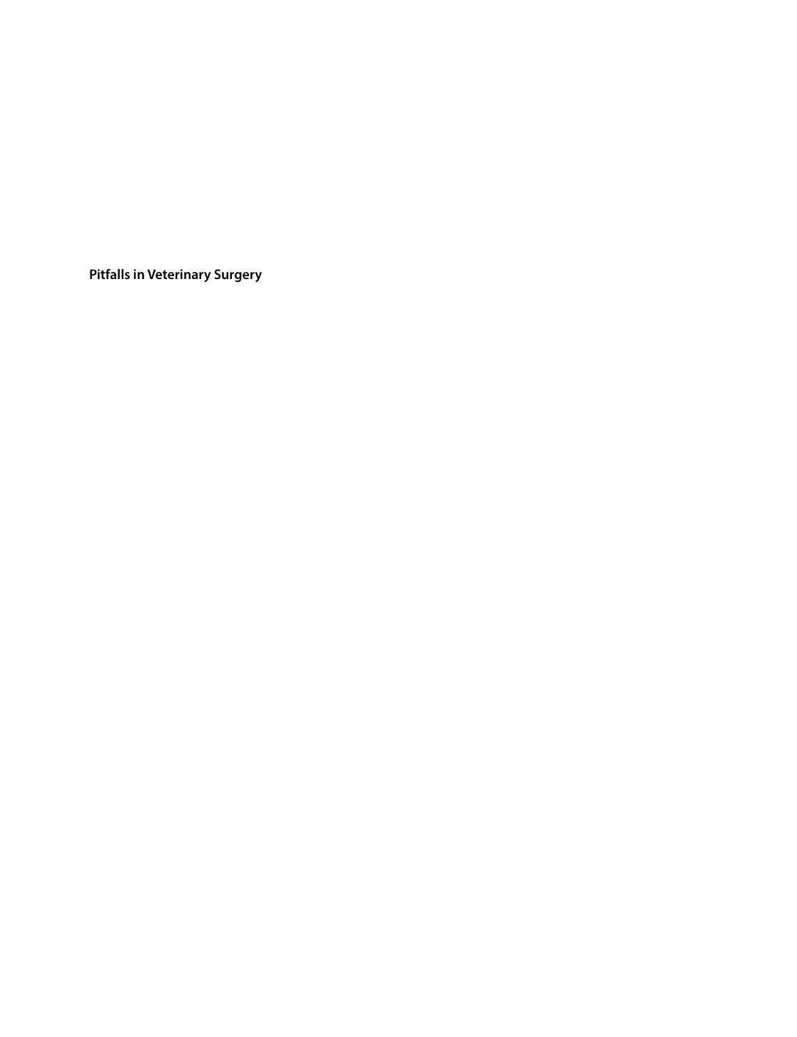 Pitfalls in veterinary surgery by Hunt Geraldine B