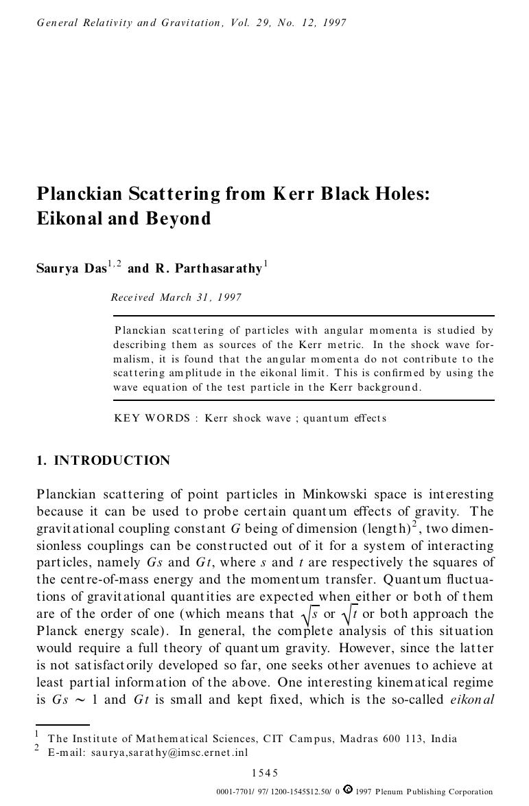 Planckian Scattering from Kerr Black Holes: Eikonal and Beyond by Unknown