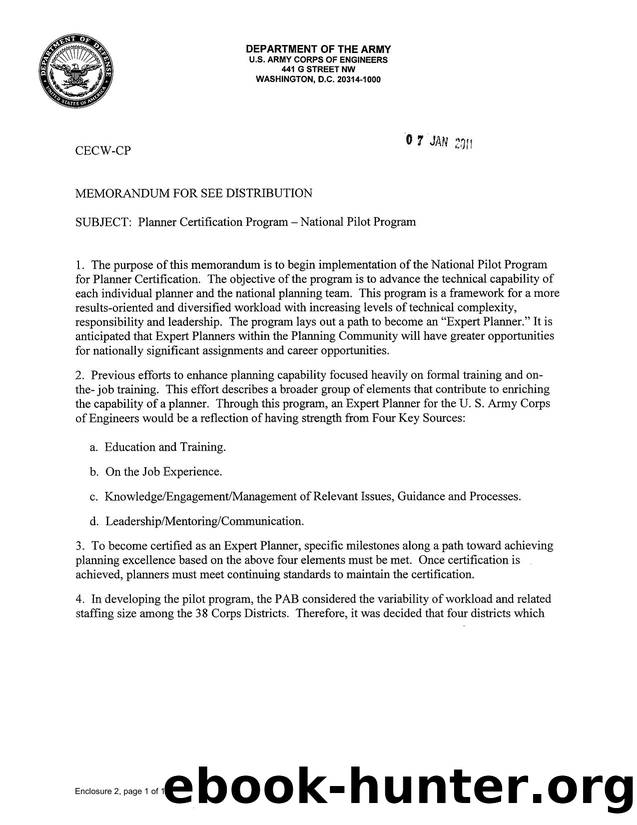 Planner Certification Program - National Pilot Program by Unknown