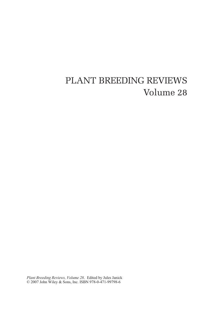 Plant Breeding Reviews, Volume 28 by Unknow