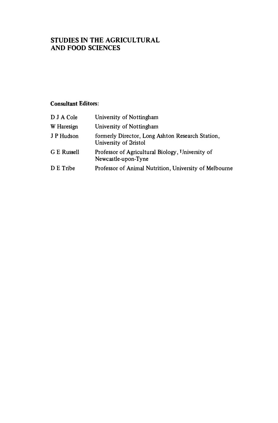 Plant Breeding for Pest and Disease Resistance. Studies in the Agricultural and Food Sciences by G.E. Russell (Auth.)