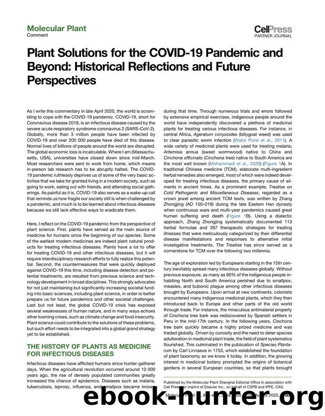 Plant Solutions for the COVID-19 Pandemic and Beyond: Historical Reflections and Future Perspectives by Jing-Ke Weng