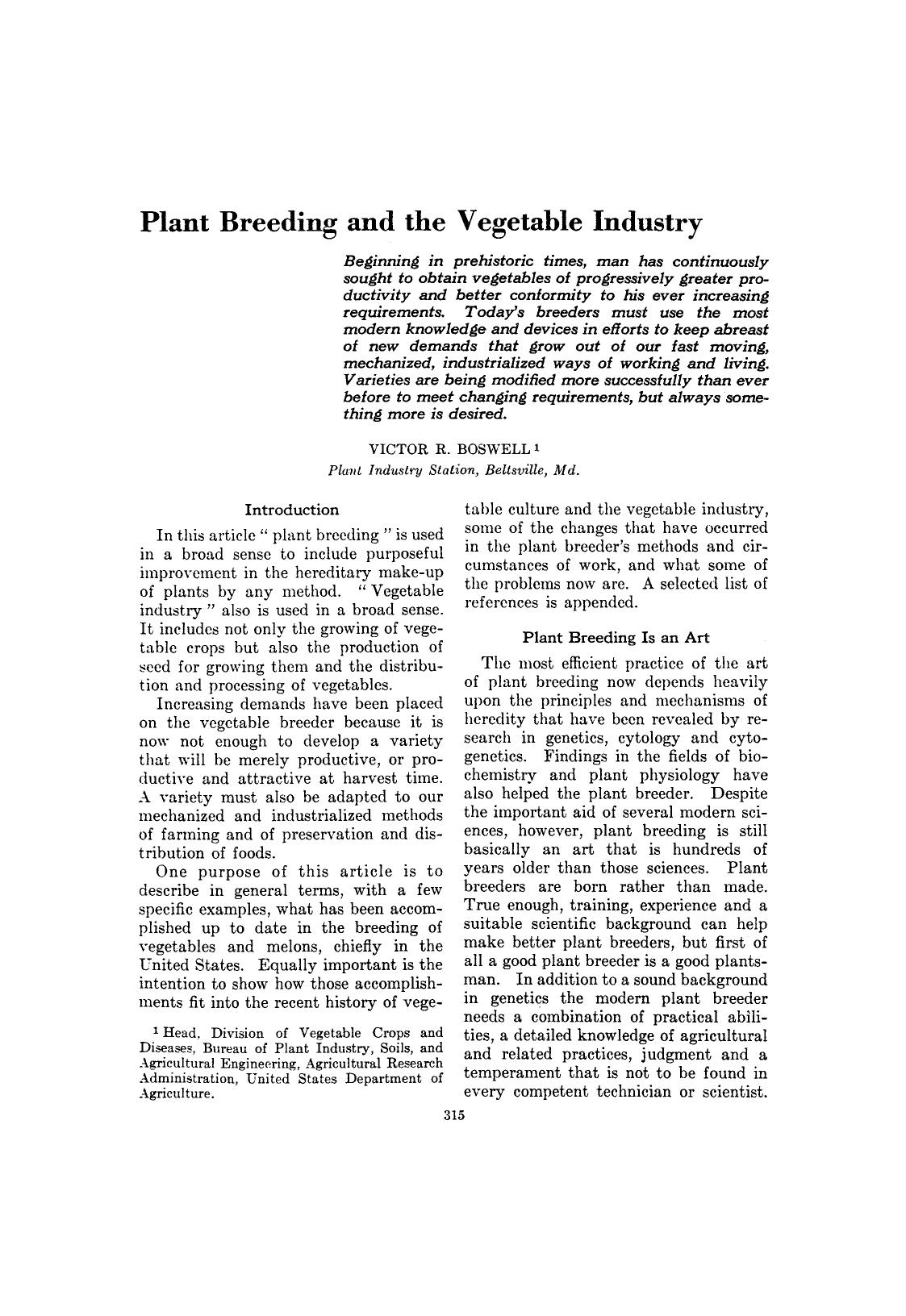 Plant breeding and the vegetable industry by Unknown