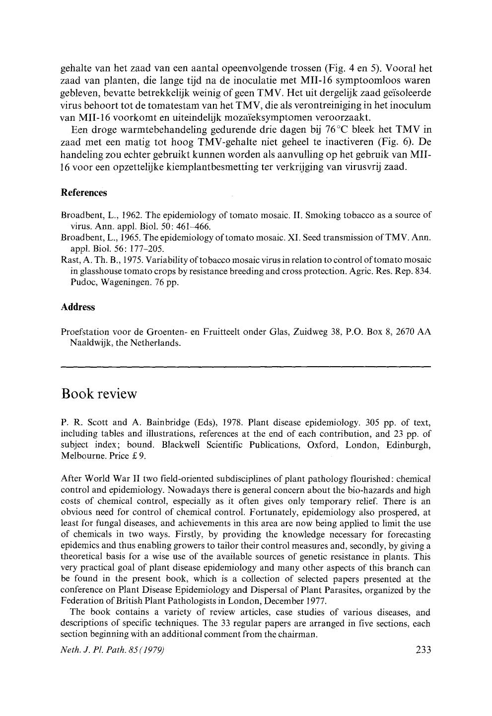 Plant disease epidemiology by Unknown