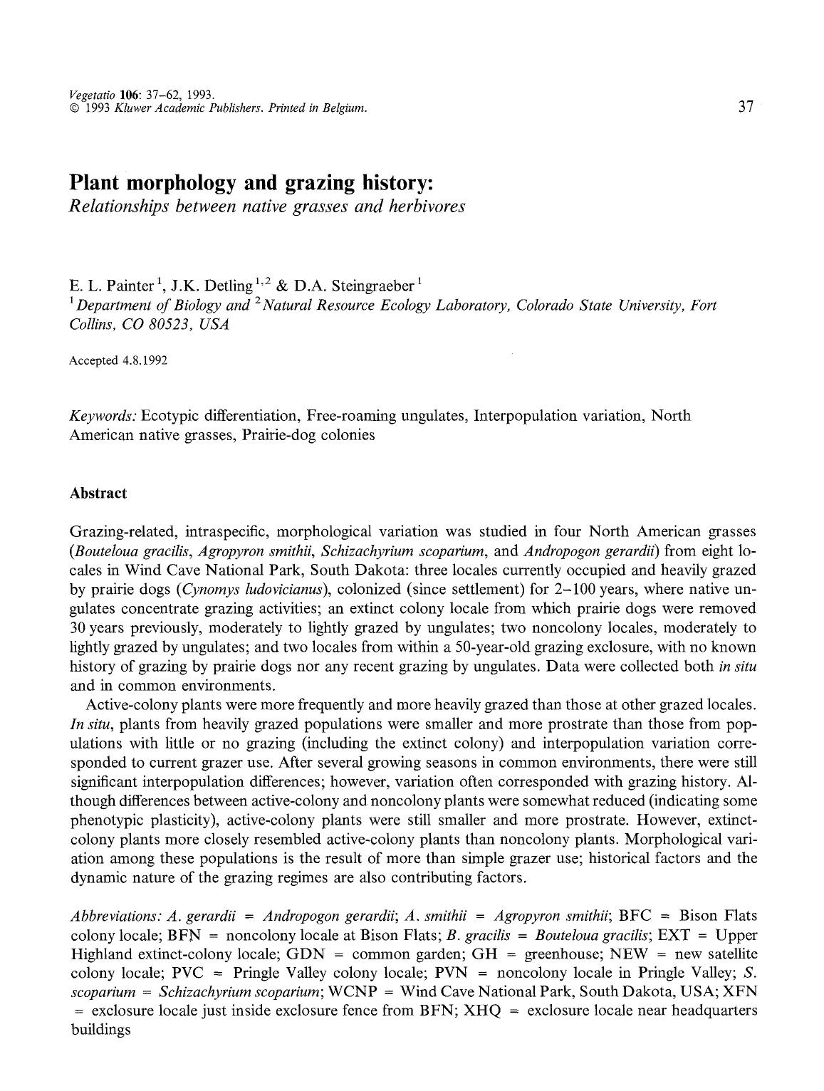 Plant morphology and grazing history: by Unknown