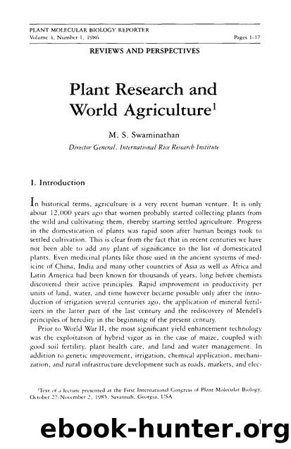 Plant research and world agriculture by Unknown