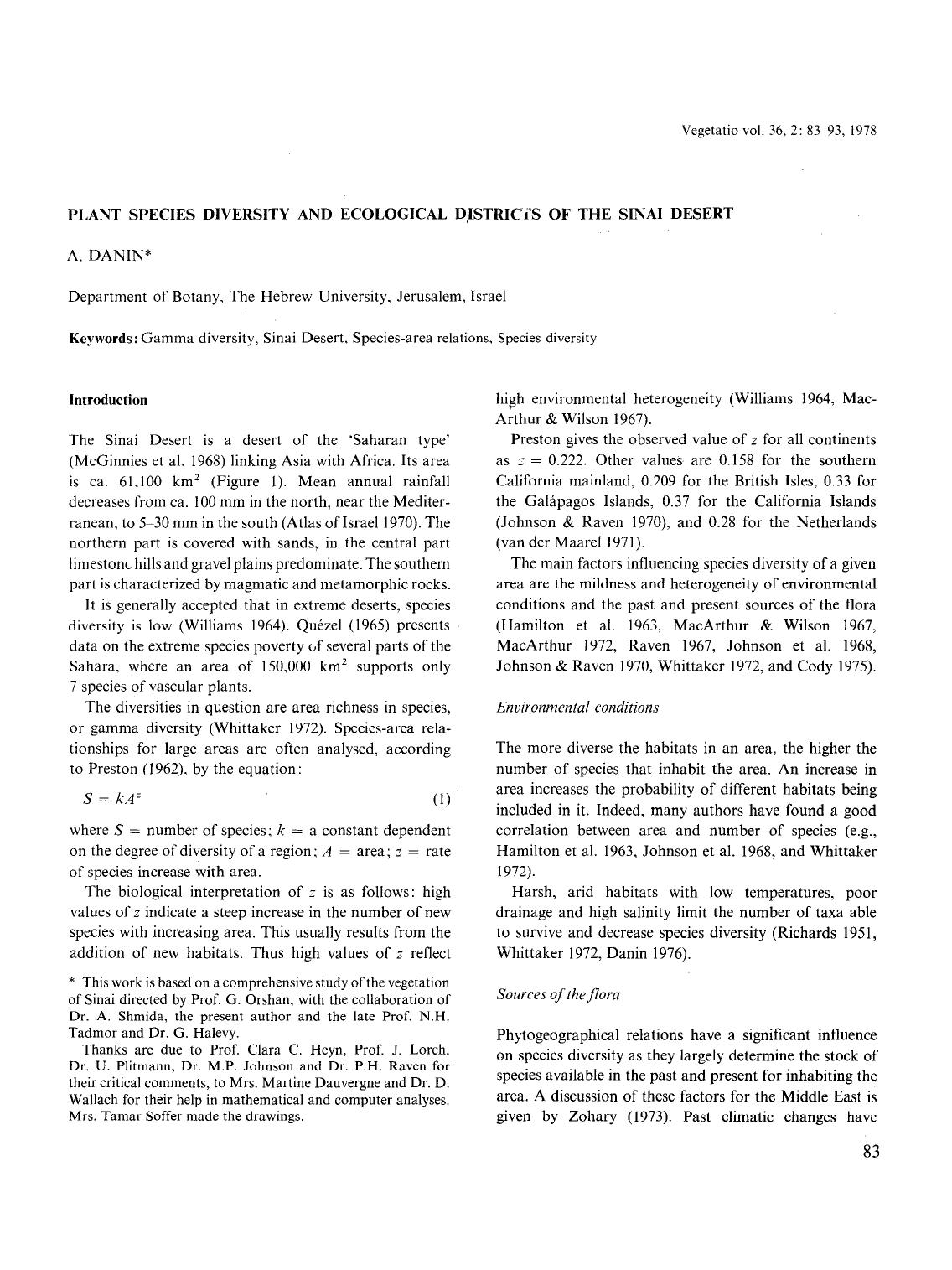 Plant species diversity and ecological districts of the Sinai desert by Unknown