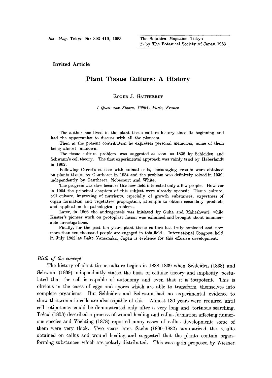 Plant tissue culture: A history by Unknown