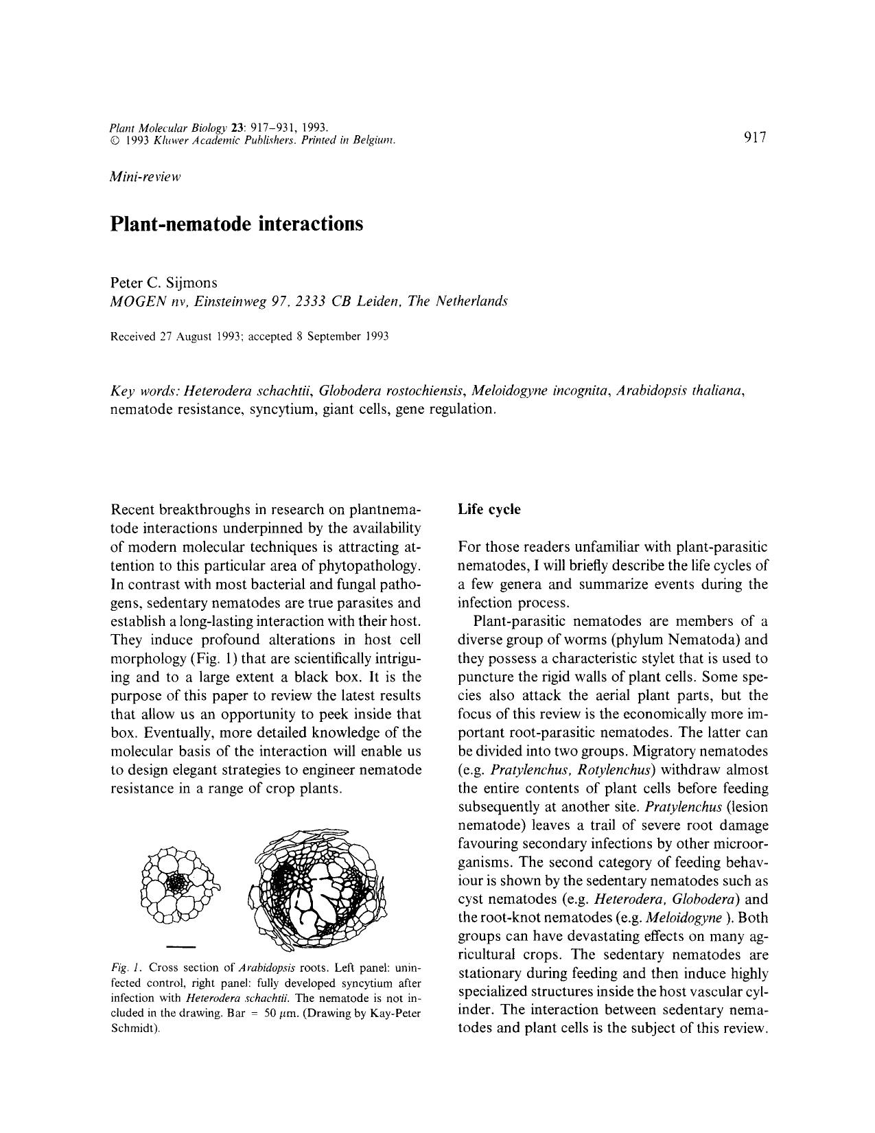 Plant-nematode interactions by Unknown