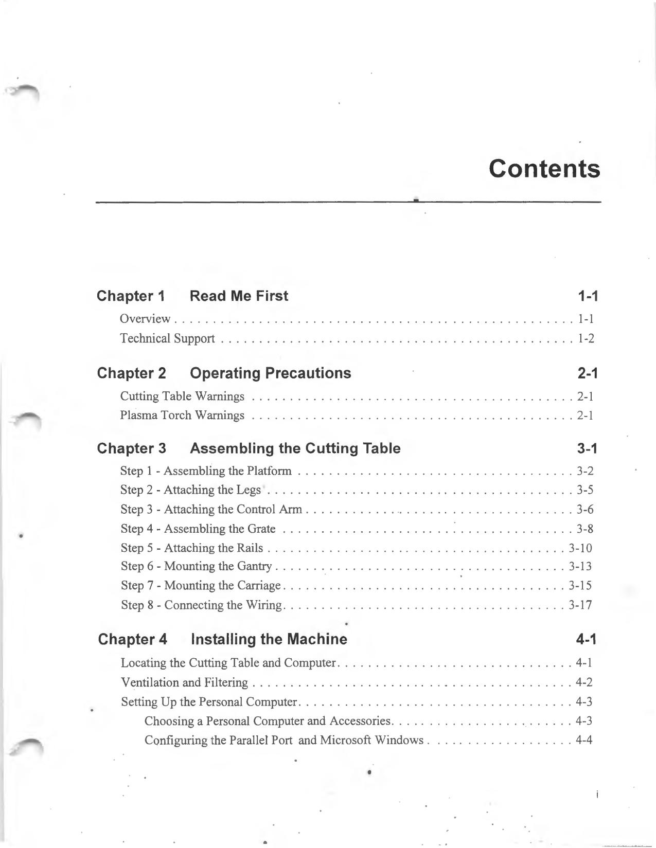 PlasmaCam Z-98 Manual by PlasmaCam Internal