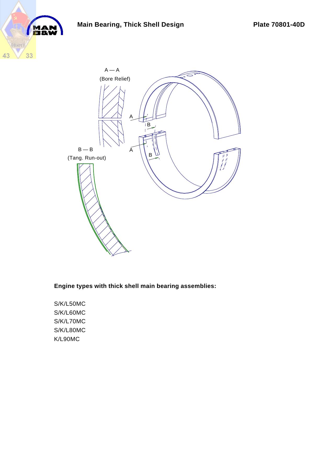 Plate 70801-40D Main Bearing, Thick shell Design by JTJ/2150