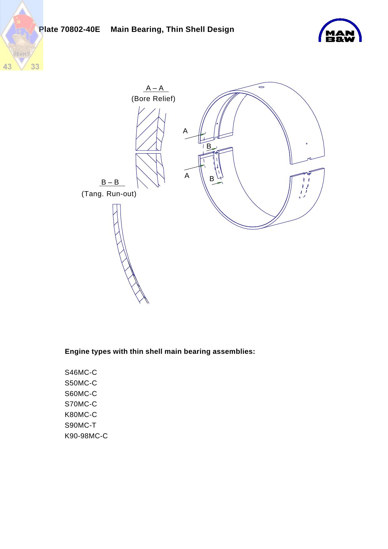Plate 70802-40E Main Bearing, Thin shell Design by JTJ/2150
