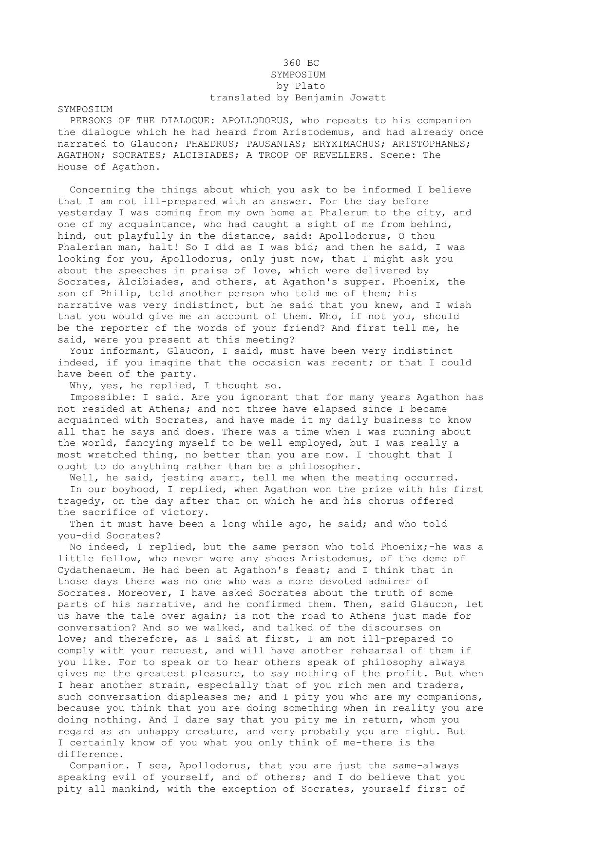 Plato by Symposium