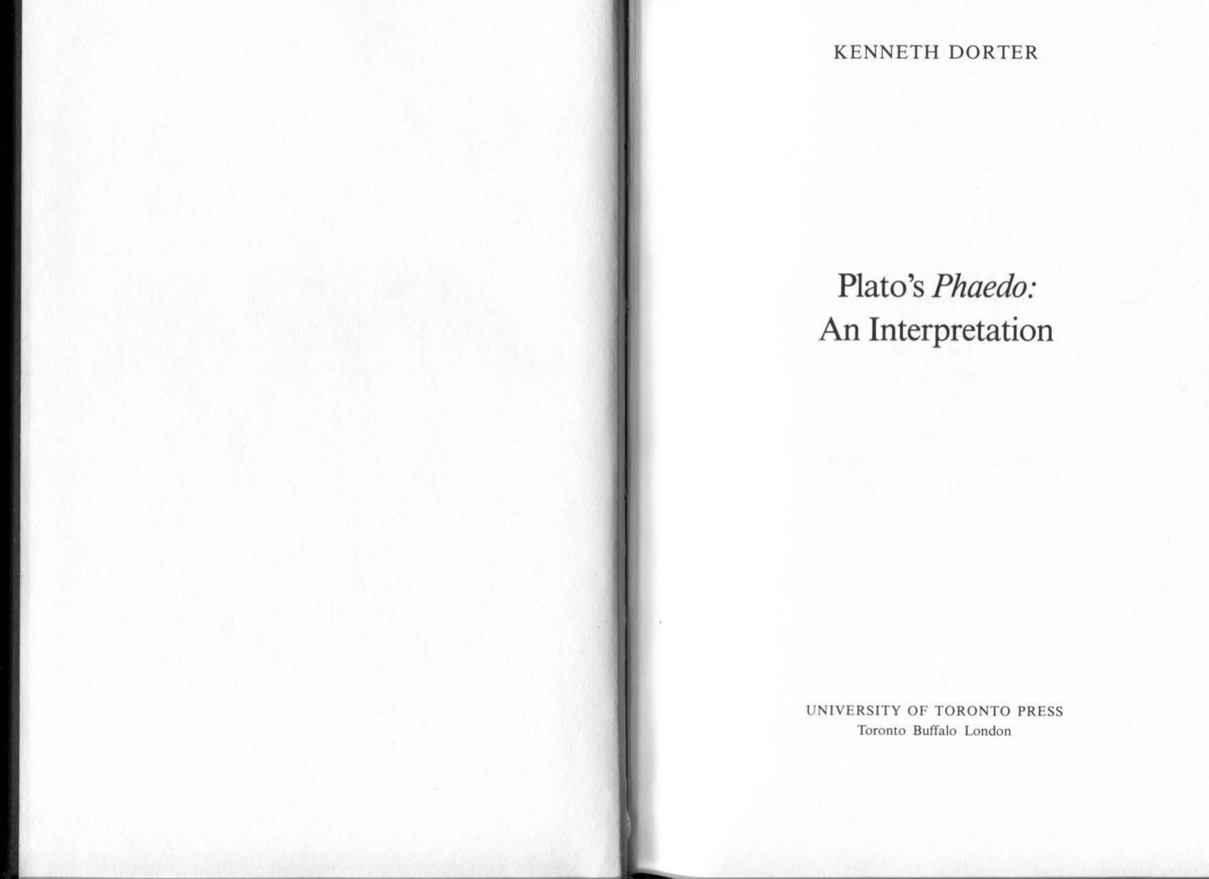 Plato's "Phaedo" by Kenneth Dorter