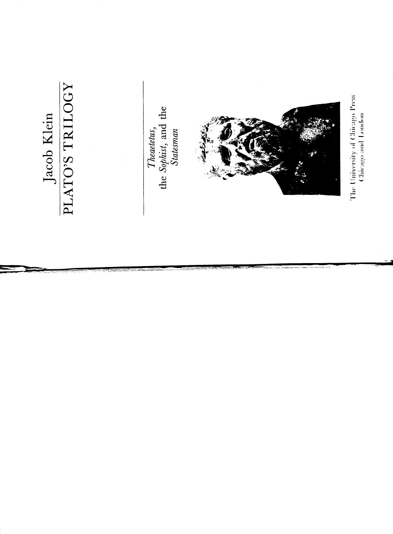 Plato's Trilogy ['Theaetetus', The 'Sophist', And The 'Statesman'] by Unknown