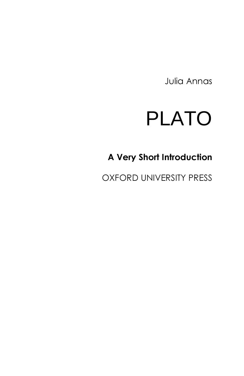 Plato: A Very Short Introduction by Julia Annas