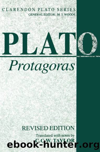Plato: Protagoras by C.C.W. Taylor