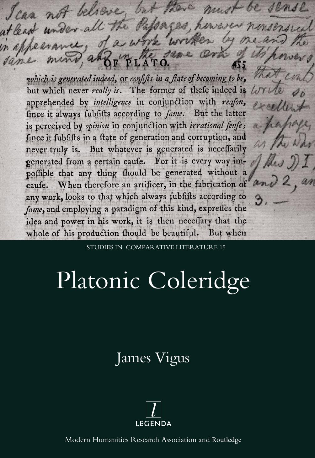 Platonic Coleridge by Coleridge Samuel Taylor;Kant Immanuel;Plato;Vigus James