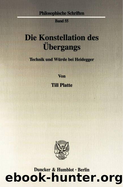 Platte by Die Konstellation des Übergangs (9783428511914)