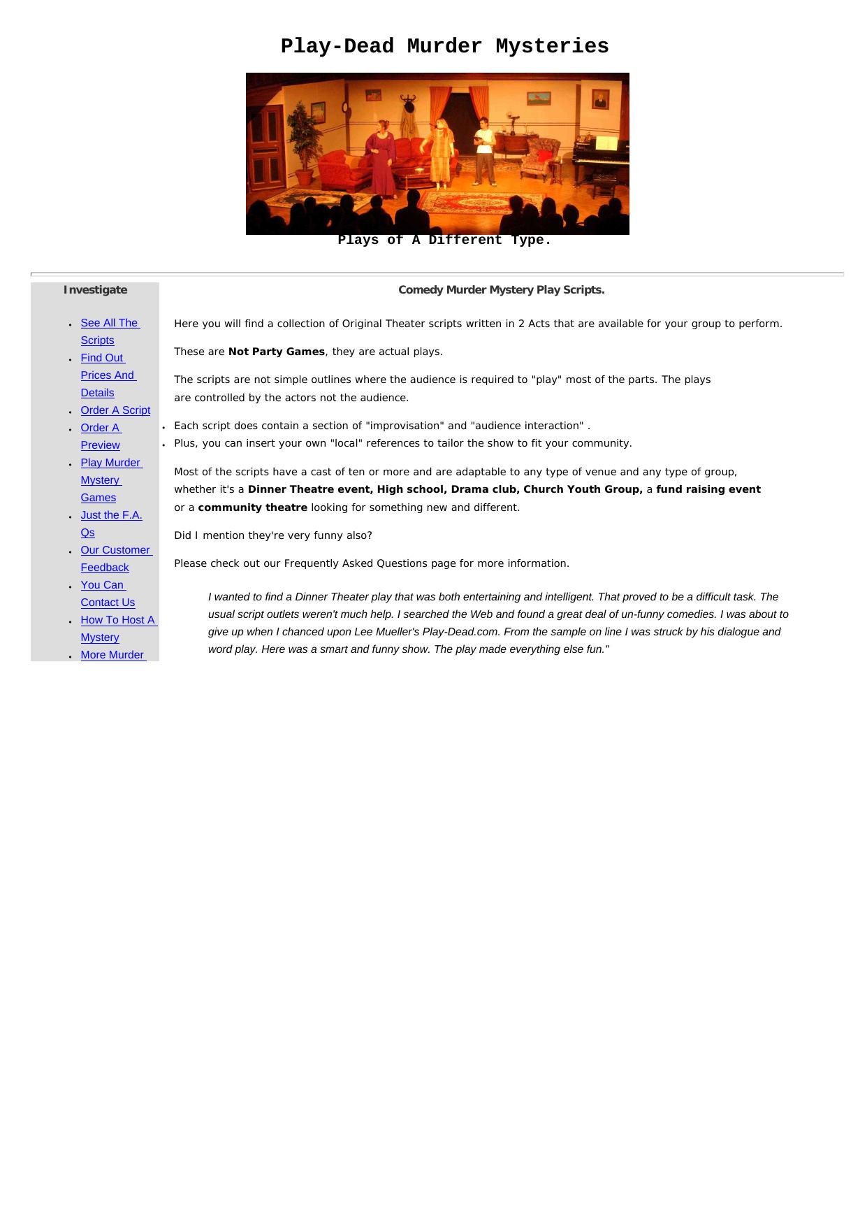 Play Dead Murder Mysteries. by Best of Kuszter's Collection