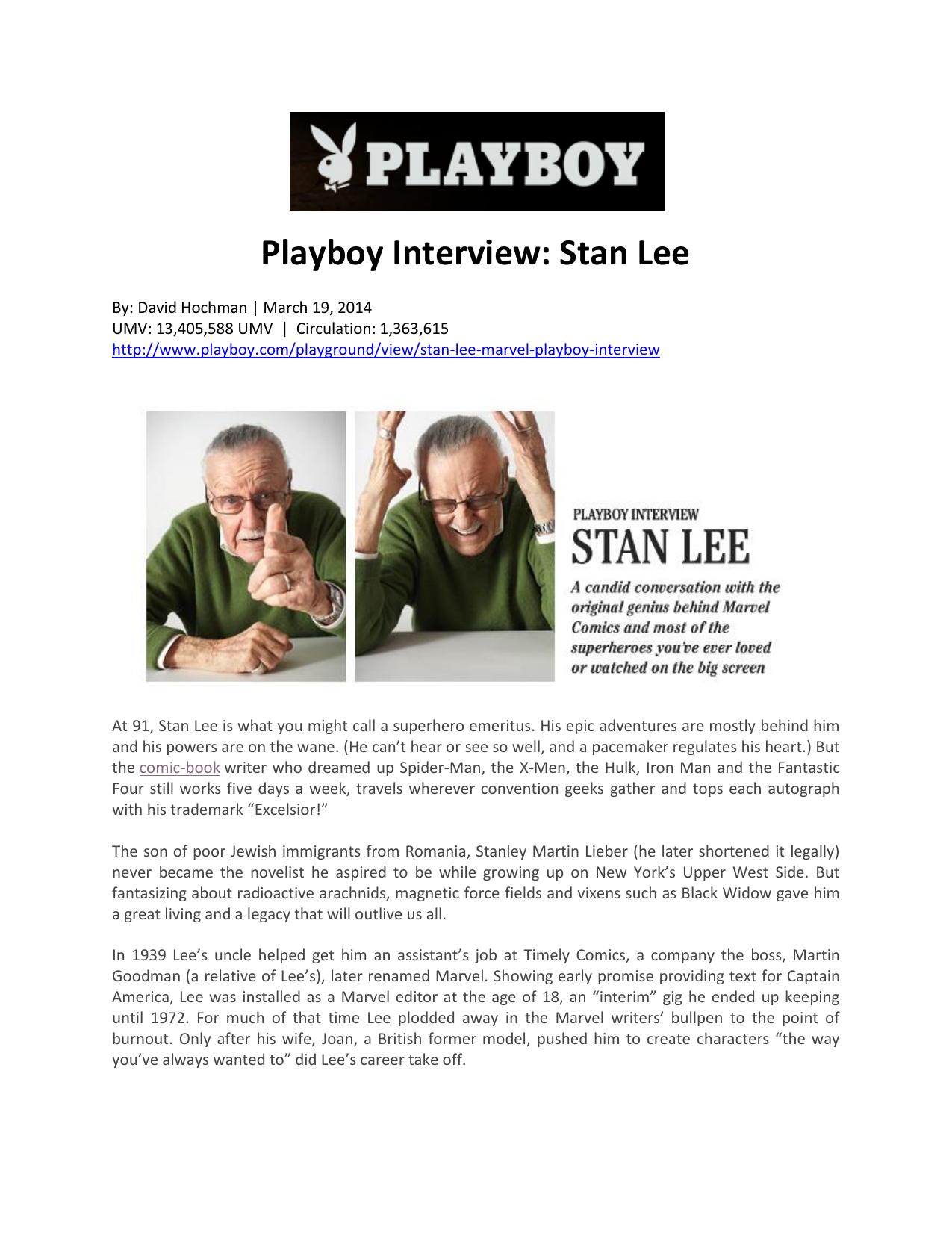 Playboy - Stan Lee Interview by User